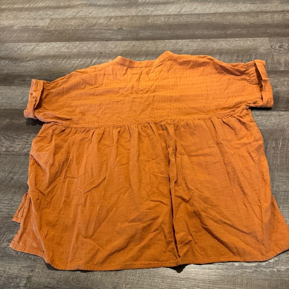 Madewell Orange Short Sleeve Blouse - Picture 4 of 5
